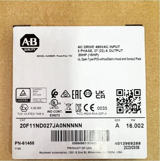 ALLEN BRADLEY 480V 20HP Factory Sealed Unit 20F11ND027JA0NNNNN Ship US - ALLEN BRADLEY [1]