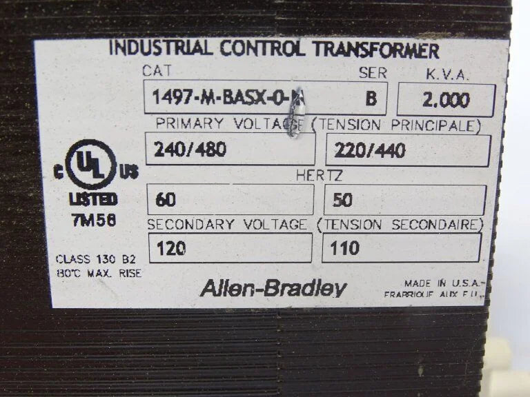 ALLEN-BRADLEY CONTROL CIRCUIT TRANSFORMER 1497-M-BASX-0-N (USED) - ALLEN-BRADLEY [1]