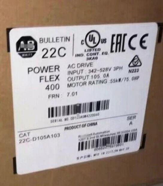 ALLEN BRADLEY NEW IN BOX 22C-D105A103 Power Flex 400 75HP AC Drive Ship US - ALLEN BRADLEY [1]