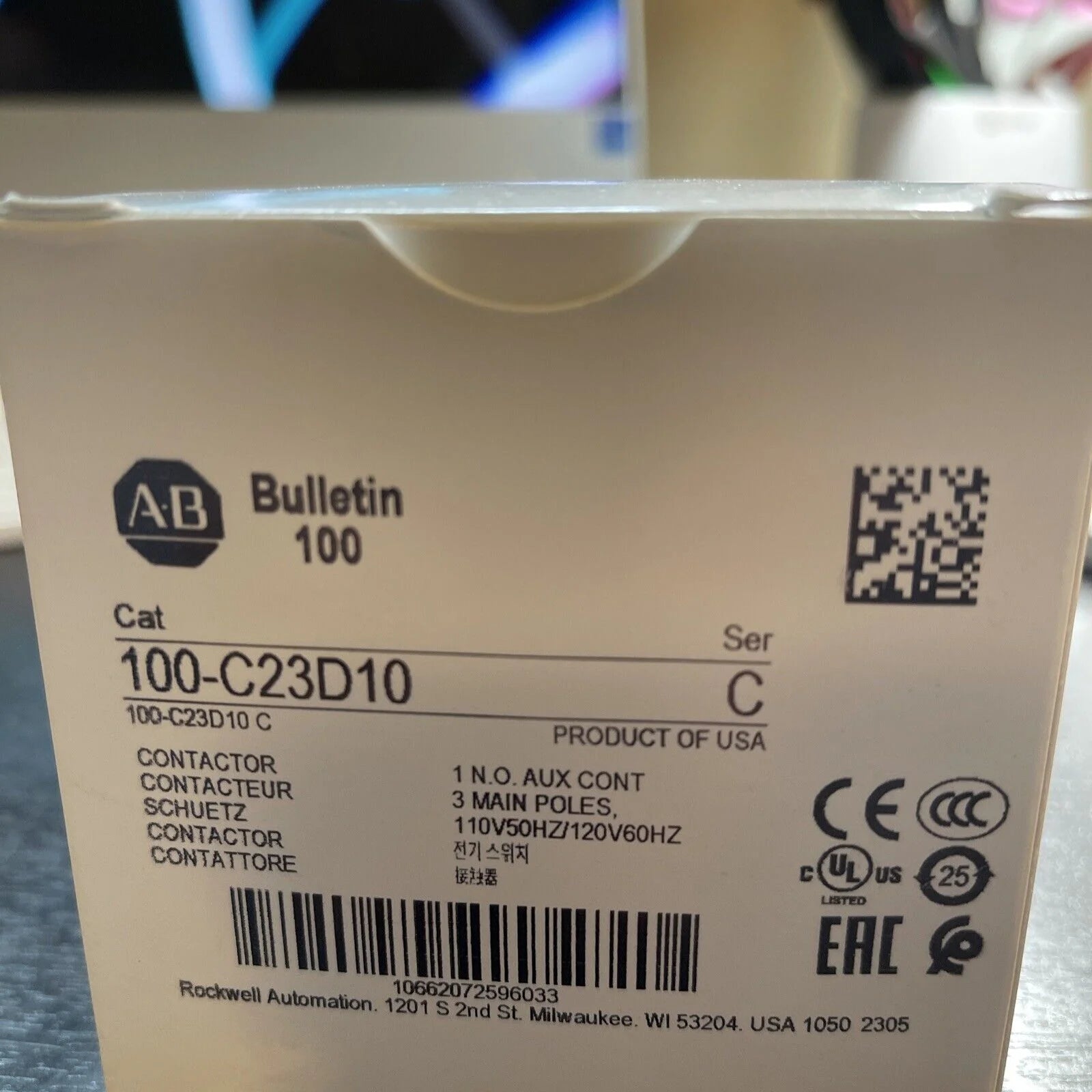 Allen Bradley 100C23D10 110/120V AC Contactor New - ALLEN BRADLEY [1]