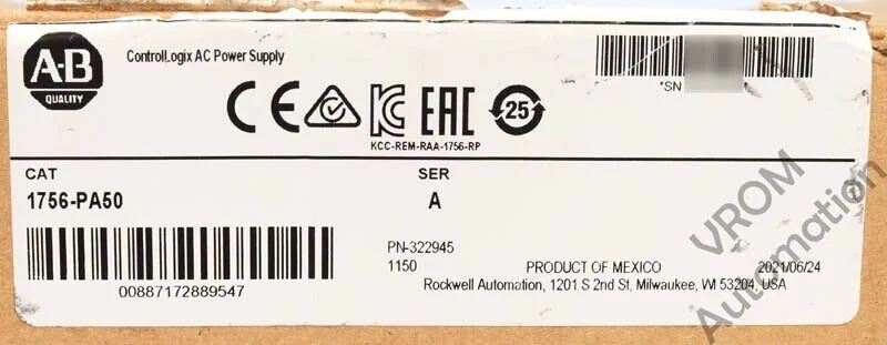 Allen-Bradley 1756-PA50 AC Power Supply: High-Power Solution for Industrial Applications - ALLEN-BRADLEY [2]