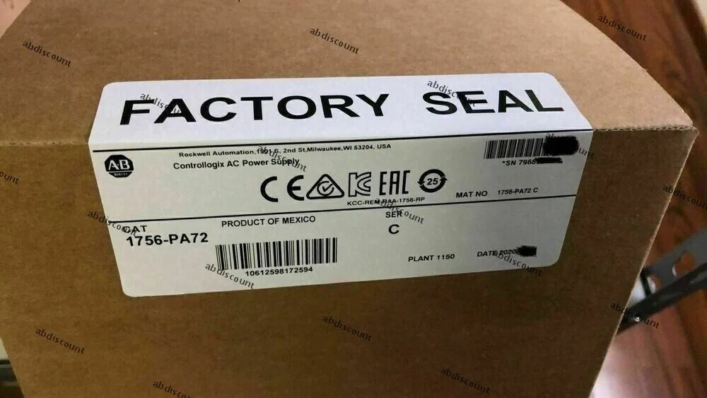 Allen Bradley 1756-PA72 SER C ControlLogix AC Power Supply | Sealed | 1756-Pa72-Ser-C | Allen Bradley AC Power Supply | 1756-Pa72-Ser-C | Sealed Allen Bradley Power Supply - ALLEN BRADLEY [1]