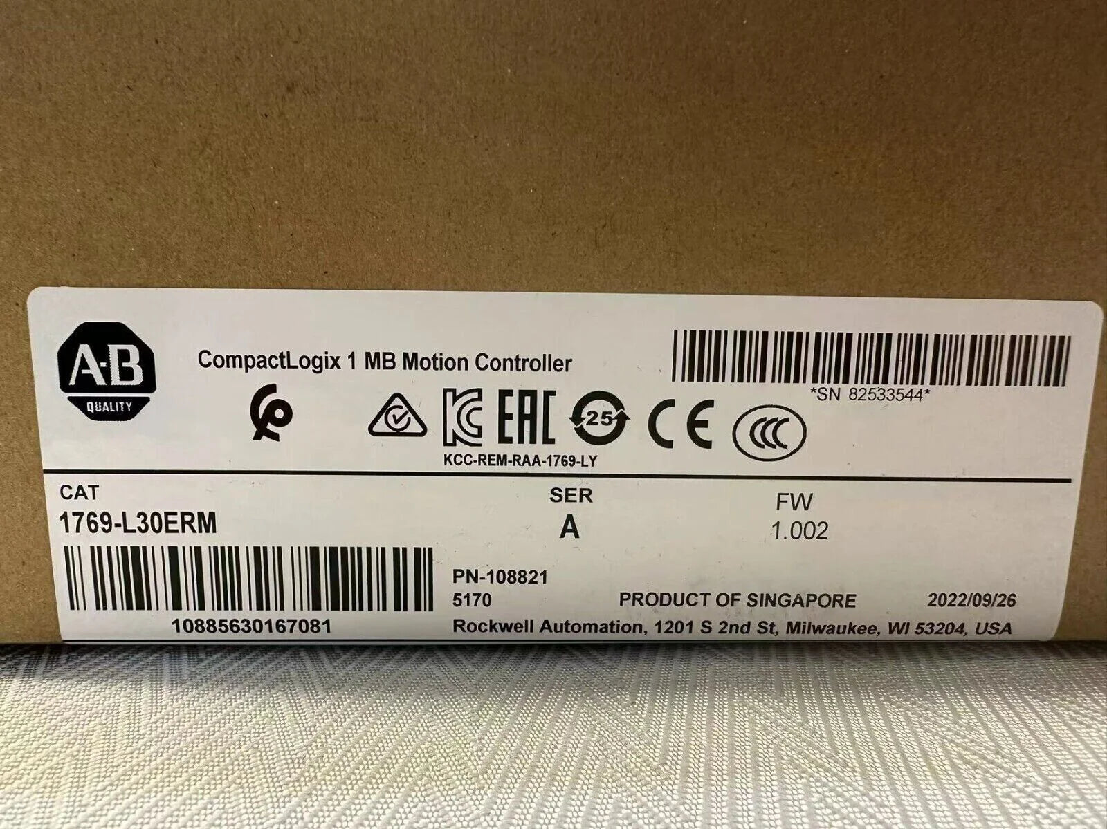 Allen-Bradley 1769-L30ERM CompactLogix 1MB Motion Controller - ALLEN-BRADLEY [1]