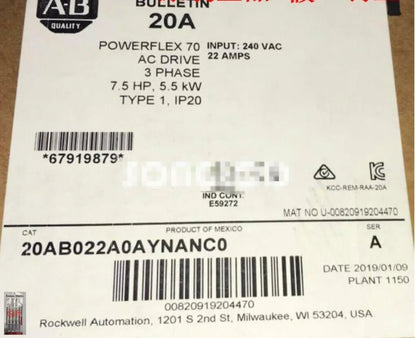 Allen-Bradley 2023 Model 20AB022A0AYNANC0 - Industrial Equipment, 2023 - ALLEN-BRADLEY [1]