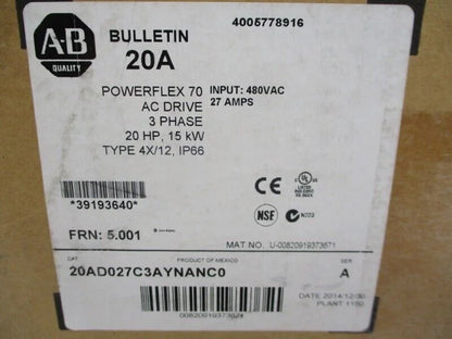 Allen-Bradley 20AD027C3AYNANC0 - New Genuine In Box - ALLEN-BRADLEY [1]