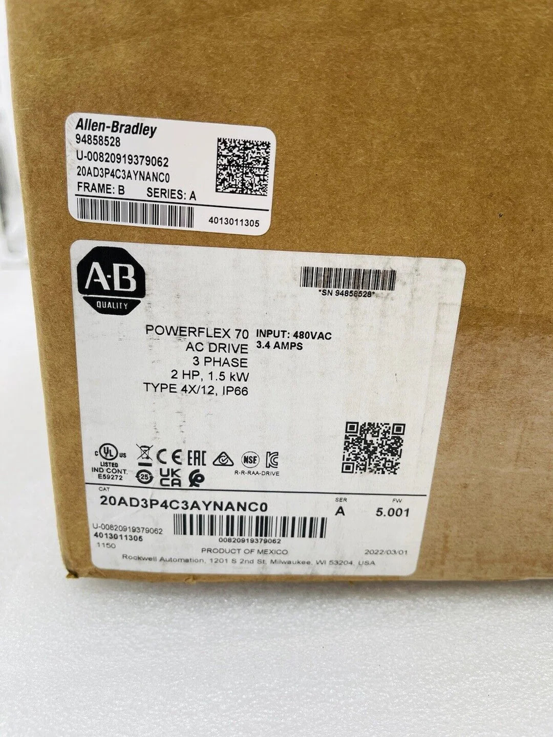 Allen-Bradley 20AD3P4C3AYNANC0 - ALLEN-BRADLEY [1]