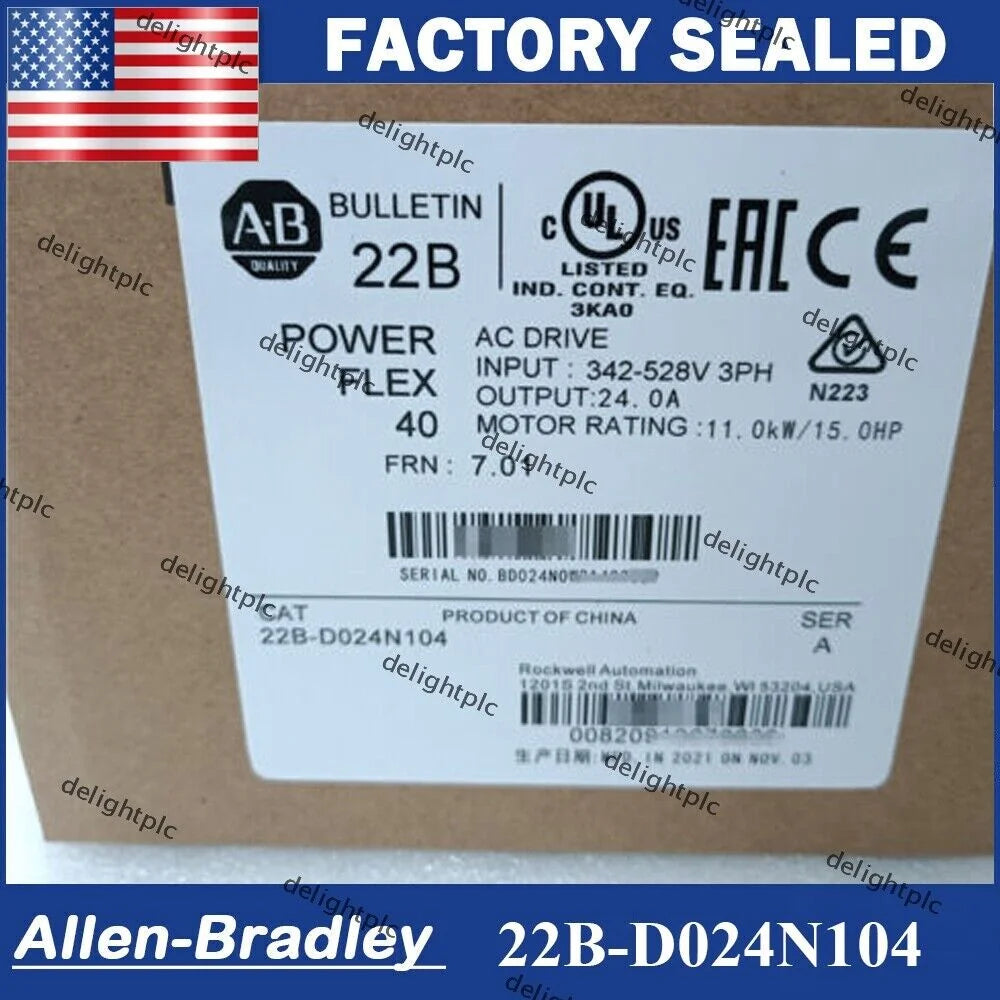 Allen Bradley 22B-D024N104 SER PowerFlex 40 AC Drive 15HP Stock US - ALLEN BRADLEY [2]
