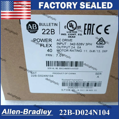 Allen Bradley 22B-D024N104 SER PowerFlex 40 AC Drive 15HP Stock US - ALLEN BRADLEY [2]