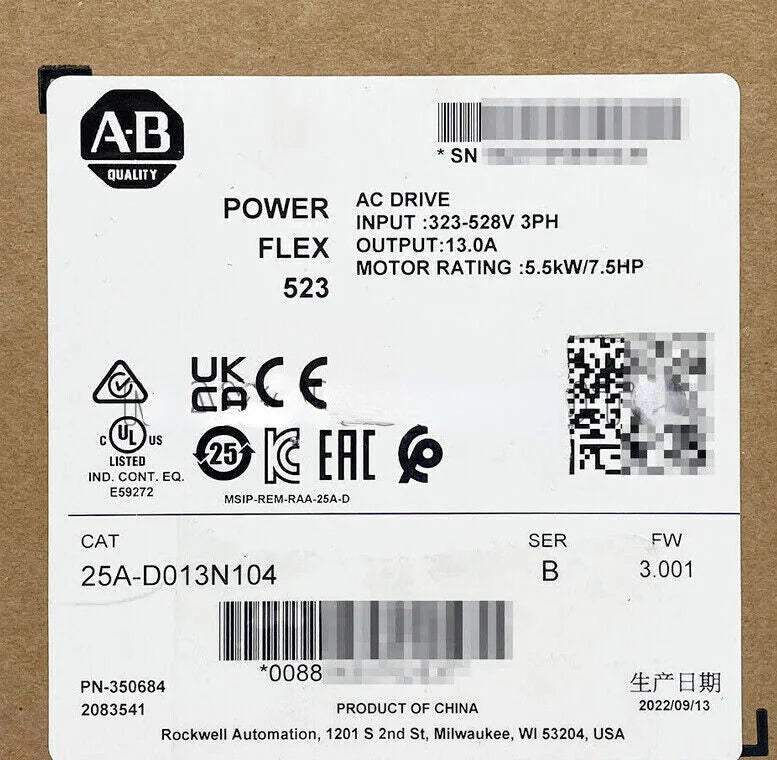 Allen Bradley 25A-D013N104 PowerFlex 523 AC Drive - ALLEN BRADLEY [1]
