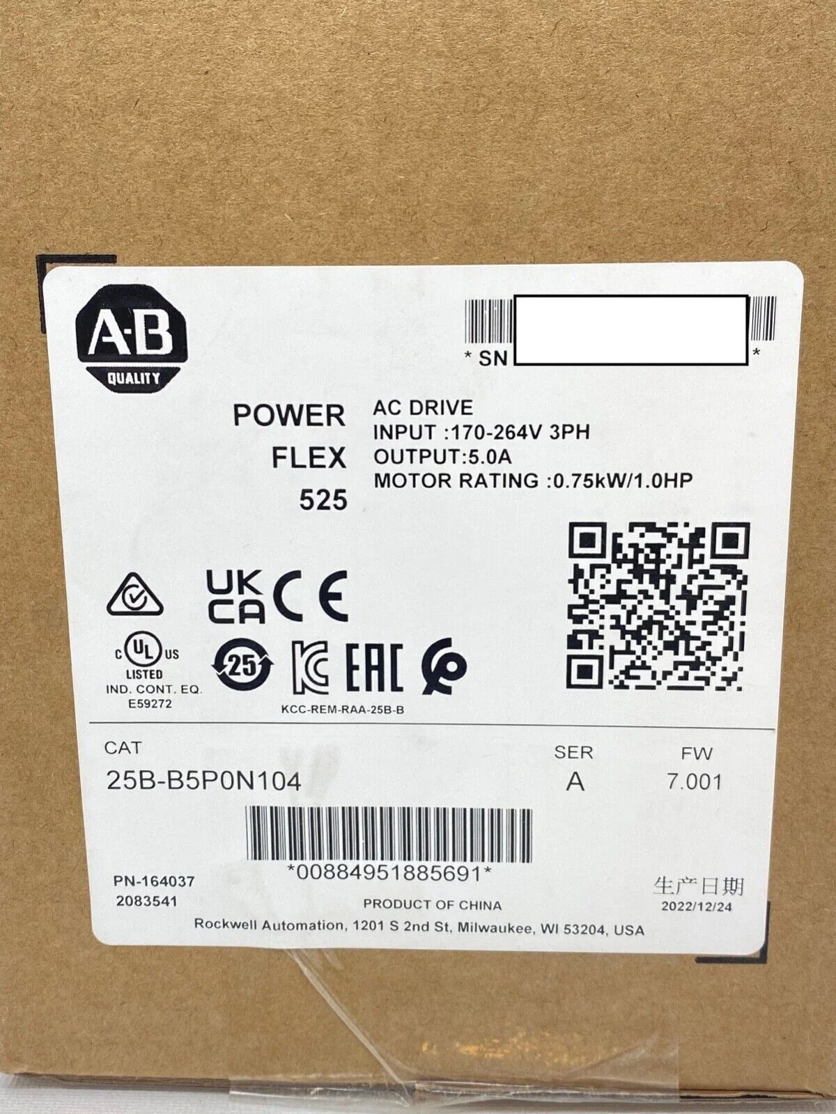 Allen Bradley 25B-B5P0N104 AC Drive - 0.75KW 1.0HP - ALLEN BRADLEY [2]