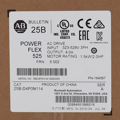 Allen Bradley 25B-D4P0N114 PowerFlex 525 1.5kW AC Drive - ALLEN BRADLEY [1]