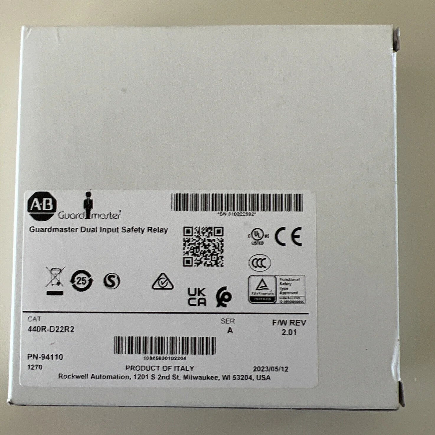 Allen Bradley 440R-D22R2 Guardmaster Dual Input Safety Relay NEW IN BOX Professional Grade Safety Relay for Industrial Applications - ALLEN BRADLEY [1]