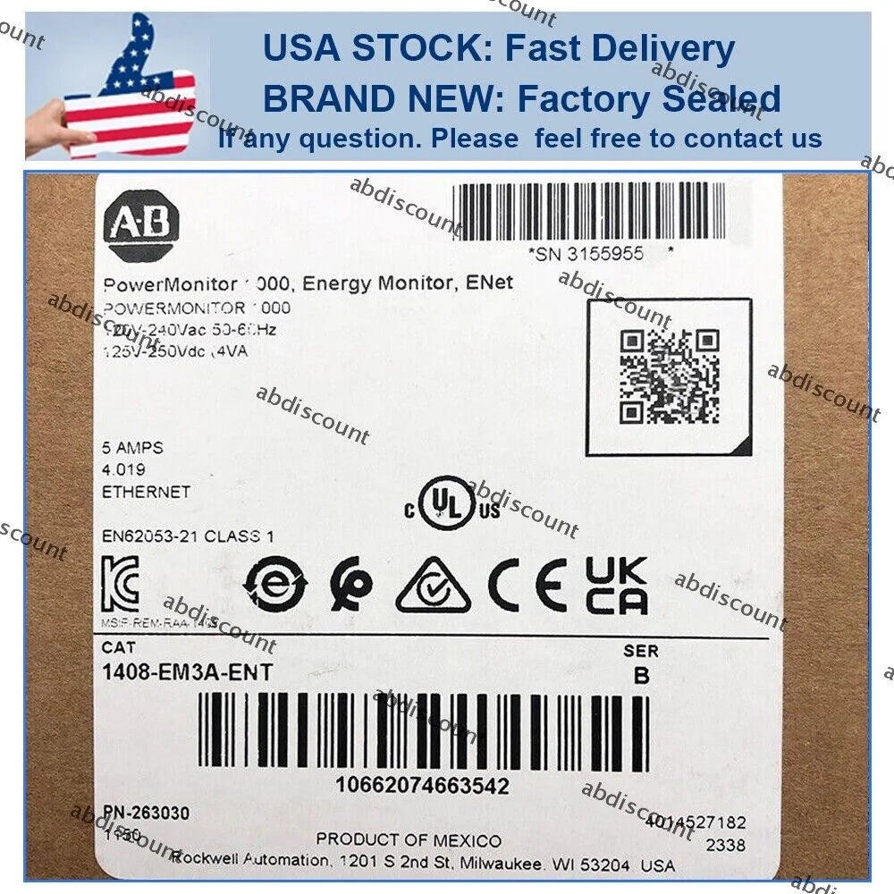 Allen-Bradley AB PowerMonitor 1000 Serial Ether, EM3A-ENT, New, Power Monitoring System for Industrial Applications - ALLEN-BRADLEY [1]