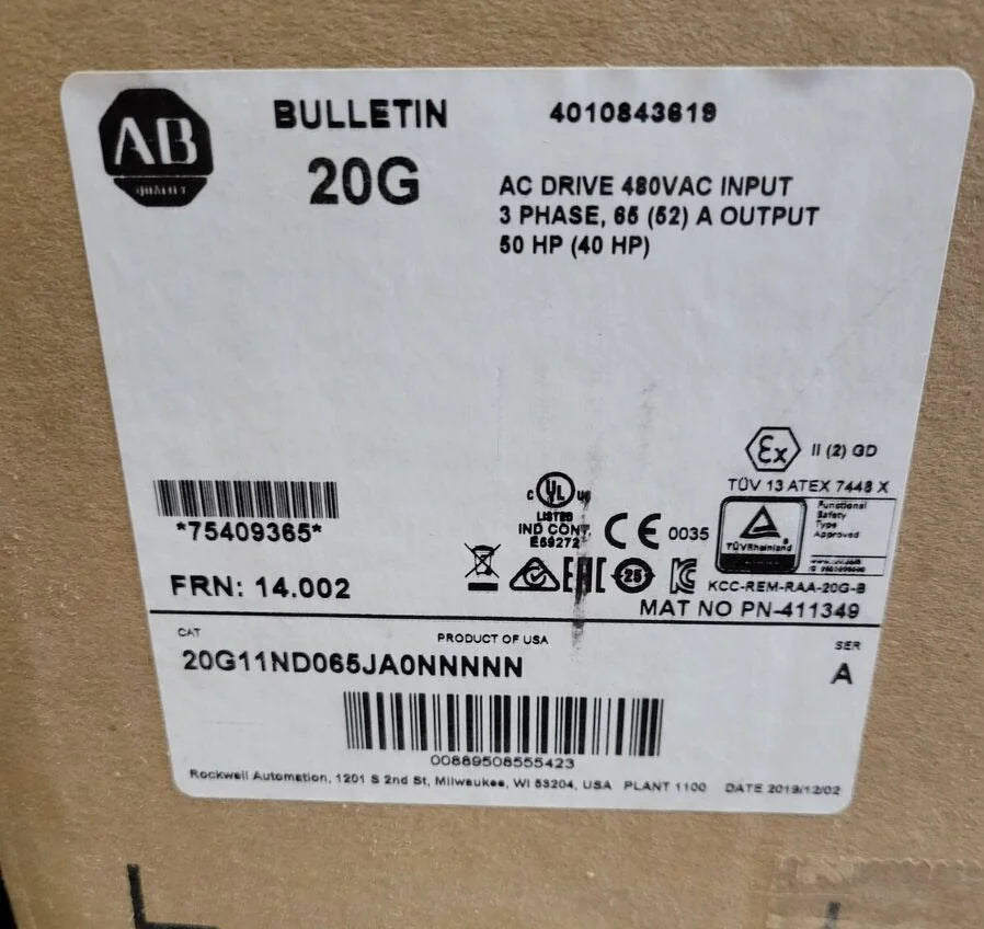 Allen Bradley NEW 20G11ND065JA0NNNNN 755 AC Drive - ALLEN BRADLEY [1]