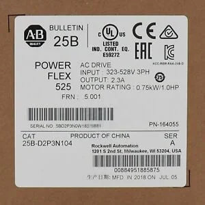 Allen-Bradley PowerFlex 525 0.75kW 1Hp AC Drive Factory Sealed - ALLEN-BRADLEY [1]