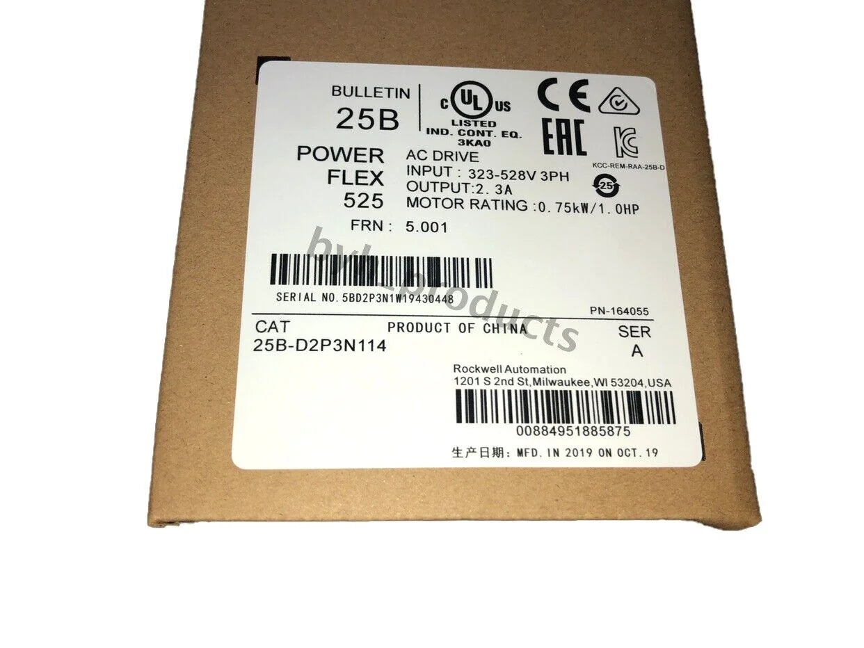 Allen-Bradley PowerFlex 525 AC Drive - 0.75kW, 1Hp, 25B-D2P3N114, Brand New - ALLEN-BRADLEY [1]