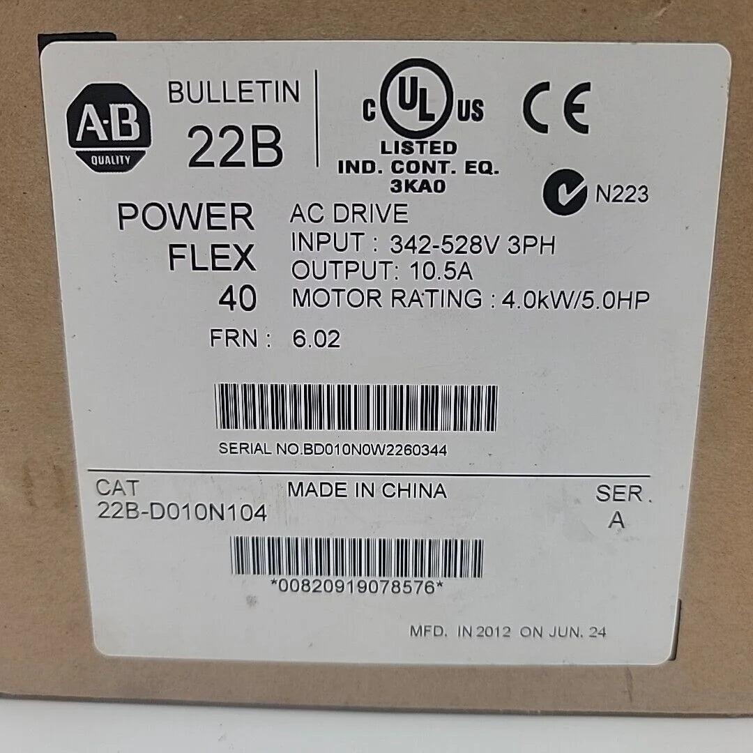 Allen-Bradley PowerFlex AC Drive 22B-D010N104 5HP - ALLEN-BRADLEY [1]