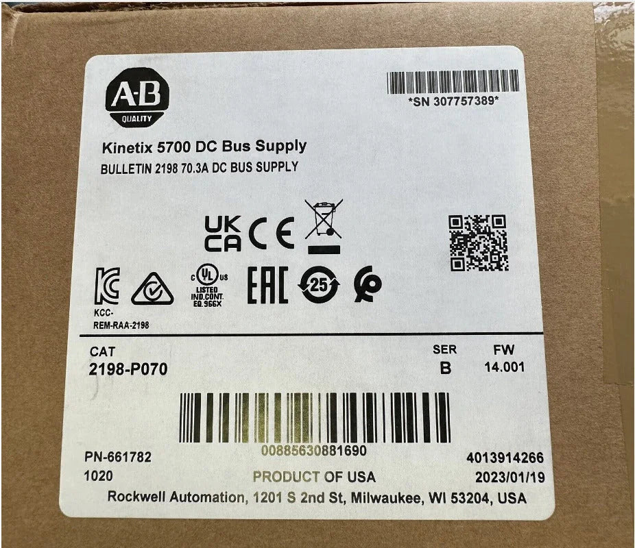Allen Bradley Sealed 2198-P070 Ser B Kinetix 5700 DC BUS FW 14.001 - ALLEN BRADLEY [1]