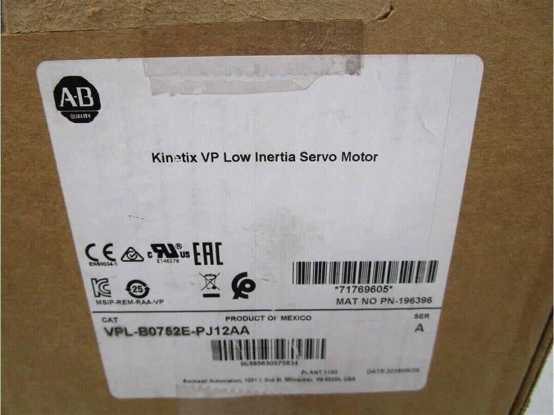 Allen Bradley VPL-B0752E-PJ12AA Kinetix VP Low Inertia Servo Motor - ALLEN BRADLEY [1]