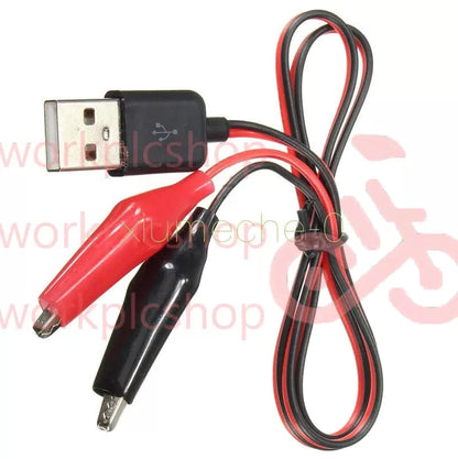 Alligator Test Clips Clamp to USB Male Connector Power Supply Adapter 60cm Cable [3]