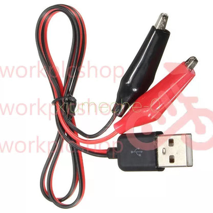 Alligator Test Clips Clamp to USB Male Connector Power Supply Adapter 60cm Cable [4]