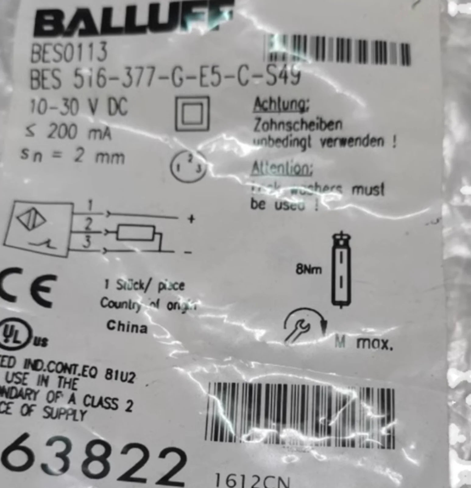 BALLUFF BES 516-377-G-E5-C-S49 Proximity Sensor BALLUFF proximity sensor BES 516-377-G-E5-C-S49 - BALLUFF [1]