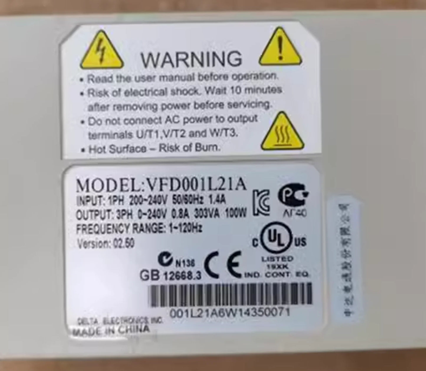 DELTA VFD001L21A Inverter - DELTA [3]