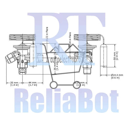Danfoss 068Z3403 1/4 - 5.5TR Expansion Valve Body, TE 2, R404,R507A, 3/8x1/2 in, [10]