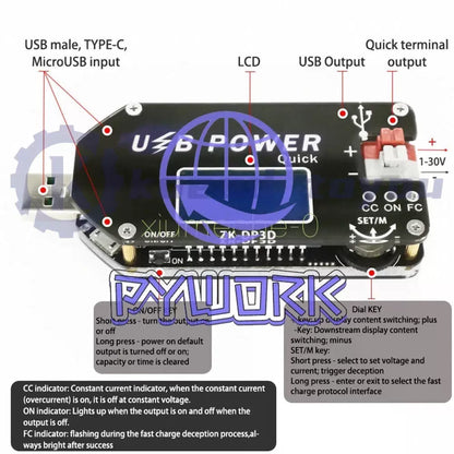 Digital Control USB Adjustable Power Supply Module CC CV Speed Controller 15W 2A [6]