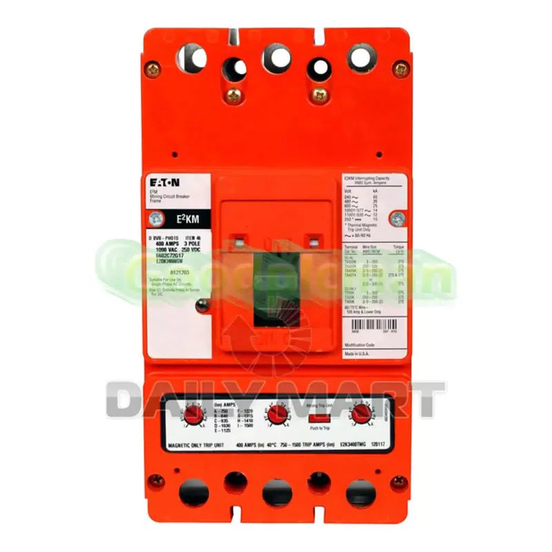 EATON E2KM3400MGW Mining Circuit Breaker 3P 400A [2]
