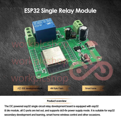 ESP32 Development Board Single Relay Module DC7-60V Micro USB 5V [2]
