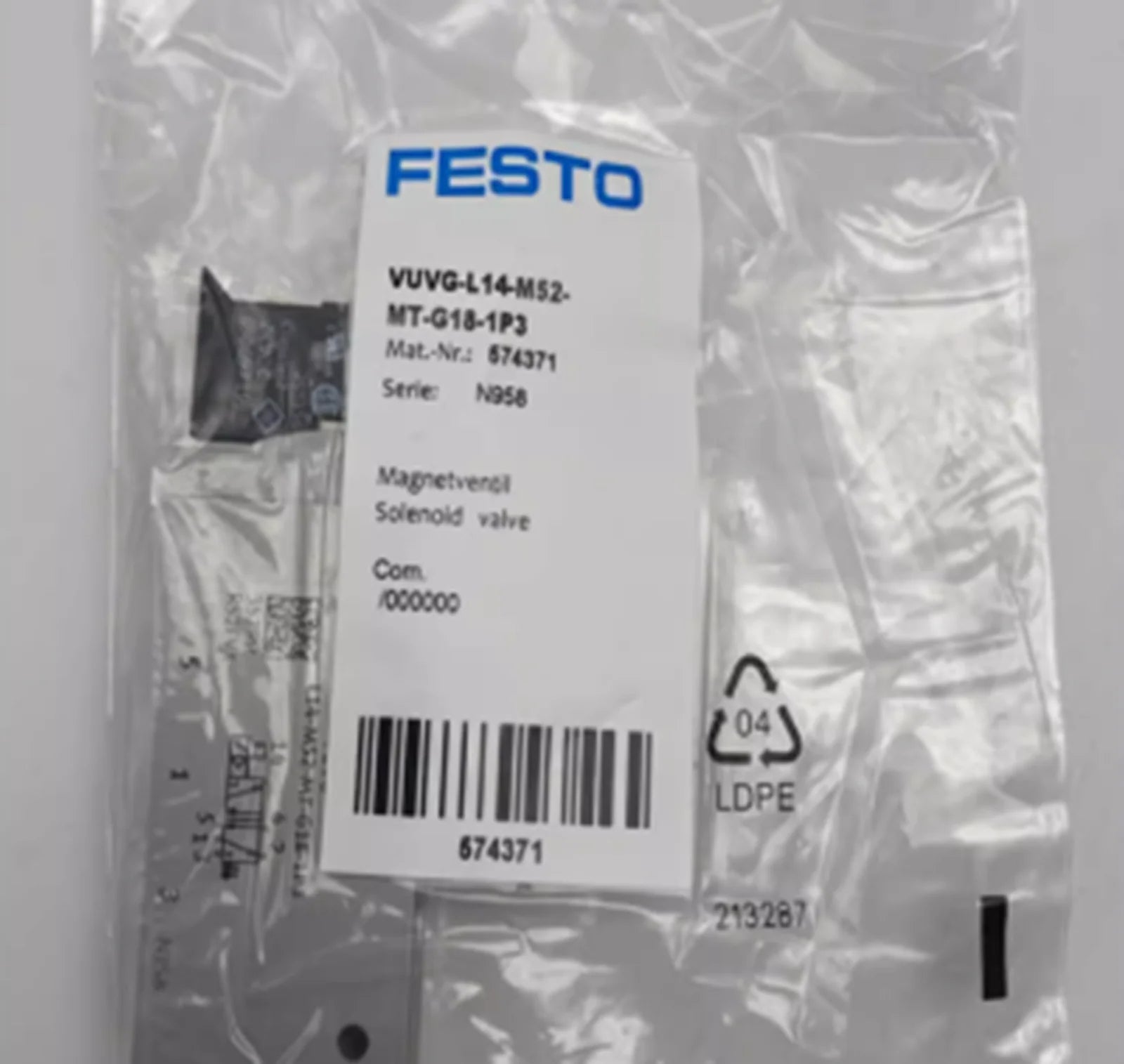 FESTO VUVG-L14-M52-MT-G18-1P3 574371 Solenoid Valve | FESTO Industrial Components | FESTO Volute Mixing Valve - FESTO [1]