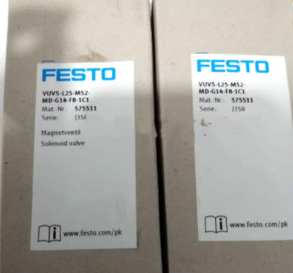 FESTO VUVS-L25-M52-MD-G14-F8-1C1 575511 Solenoid Valve, High-Pressure Flow Control, 14-Gallon Per Minute, 1/2-Inch BSP, 1/4-Inch NPT, 1/4-Inch BSP, Industrial and Medical Applications - FESTO [1]