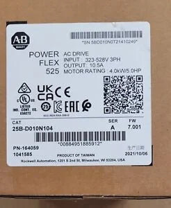 Factory Sealed Allen Bradley 25B-D010N104 PowerFlex 525kW AC Drive - ALLEN BRADLEY [1]