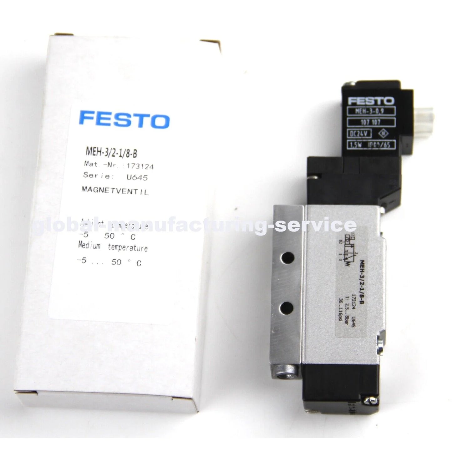 Festo MEH-3/2-1/8-B 173124 Solenoid Valve: MEH-3/2-1/8-B 173124 solenoid valve - FESTO [1]