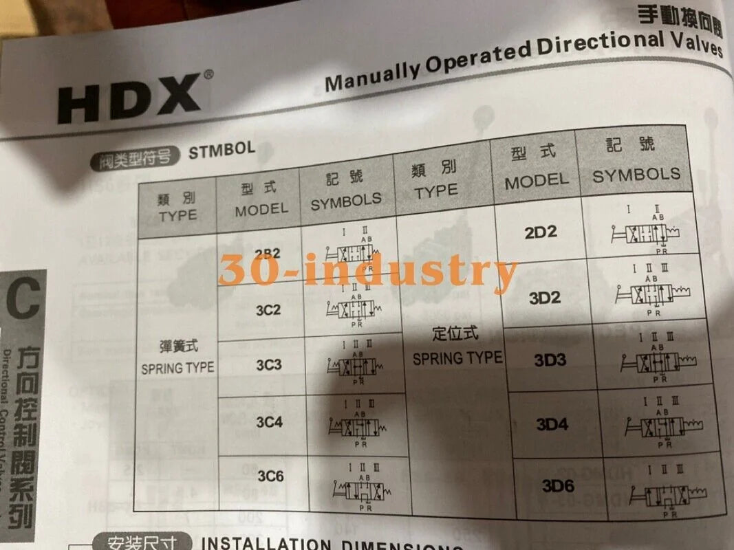 HDX Hydraulic Manually Operated Directional Valve DMT-04-3C2 - HDX [4]
