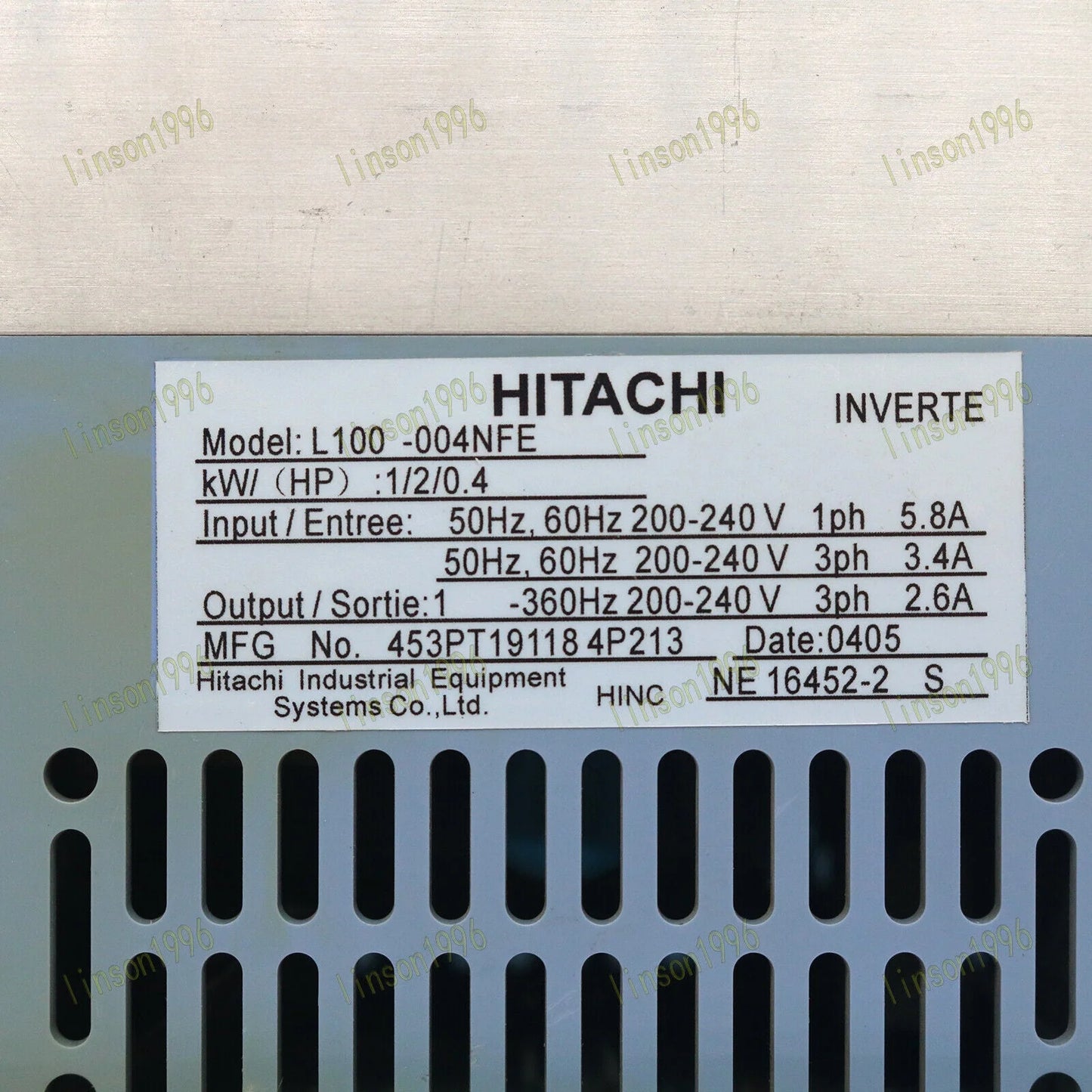 Hitachi L100-004NFE Inverter – 1PC Used, Tested Good - HITACHI [3]