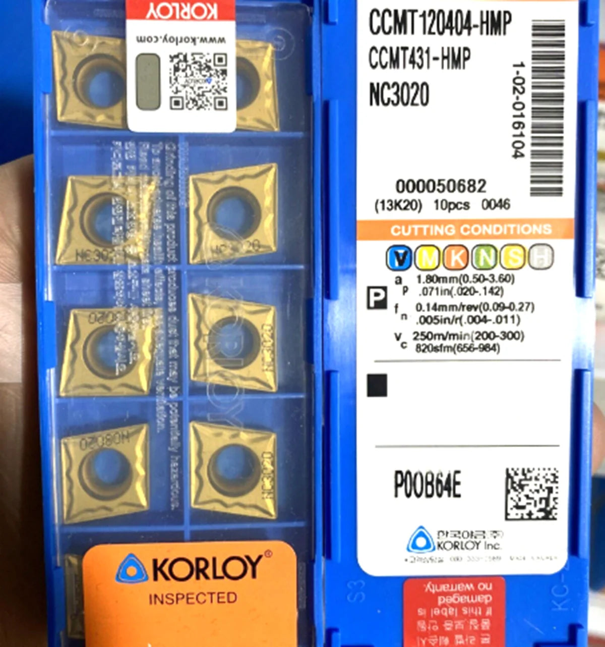 KORLOY CNC Blade CCMT120404-HMP NC3120 CCMT431-HMP 10PCS - KORLOY [1]