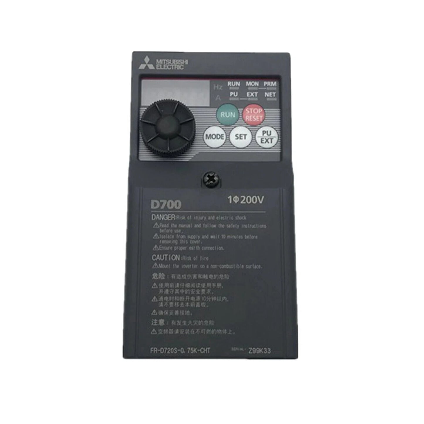 MITSUBISHI FR-D720S-0.75K-CHT Inverter with 160W Input 90W Output 400VAC 200VAC 400VAC 200VAC 400VAC 200VAC 400VAC 200VAC 400VAC 200VAC - MITSUBISHI [3]