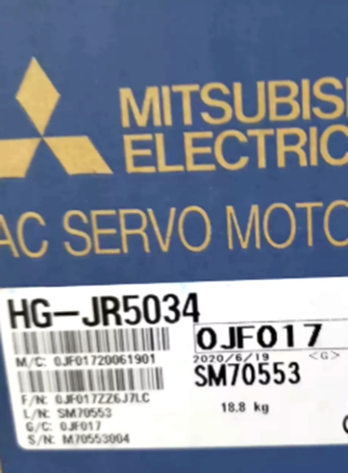 MITSUBISHI HG-JR5034 AC Servo Motor - MITSUBISHI [1]