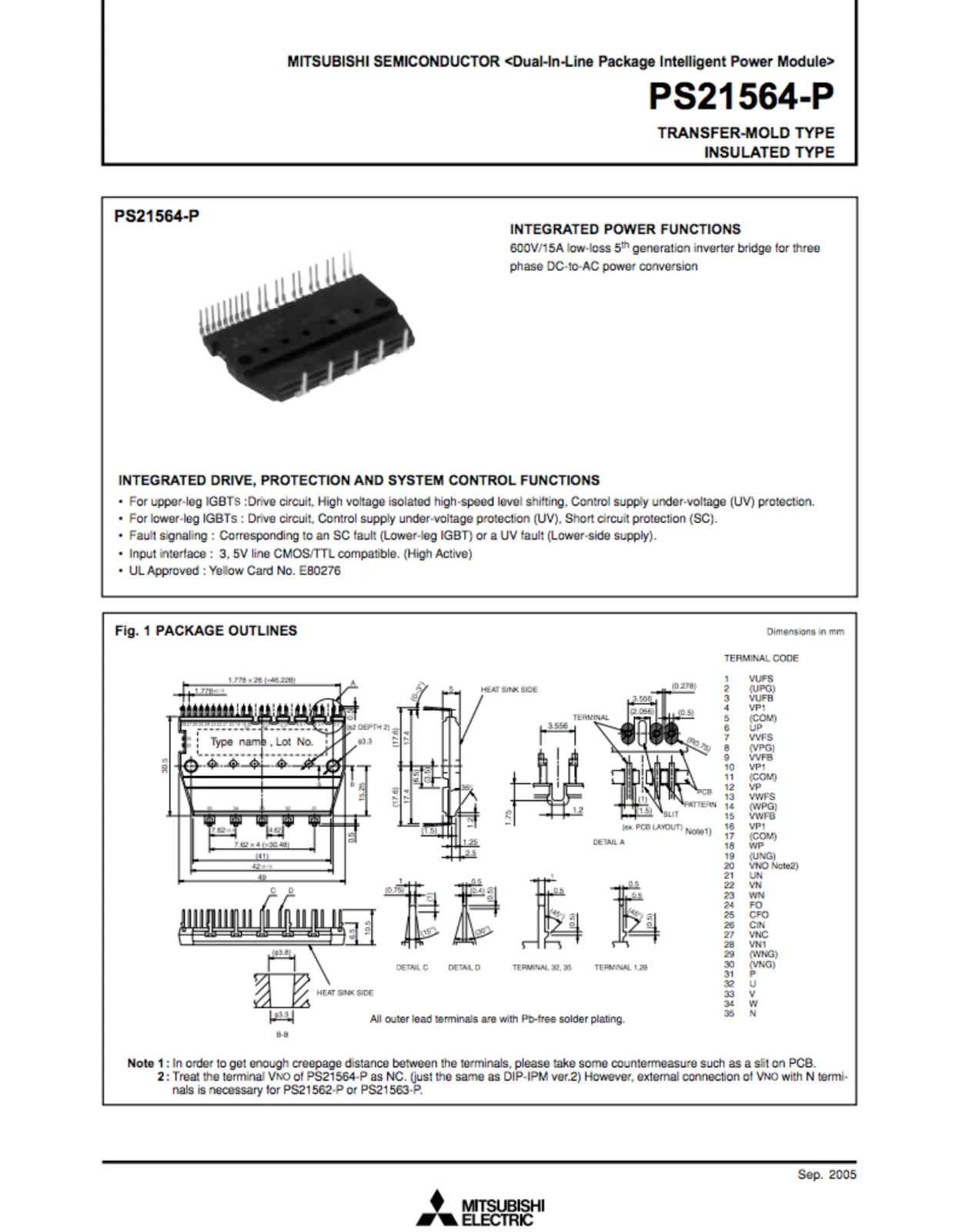MITSUBISHI PS21564-P Power Supply Module – Quality Assurance - MITSUBISHI [4]
