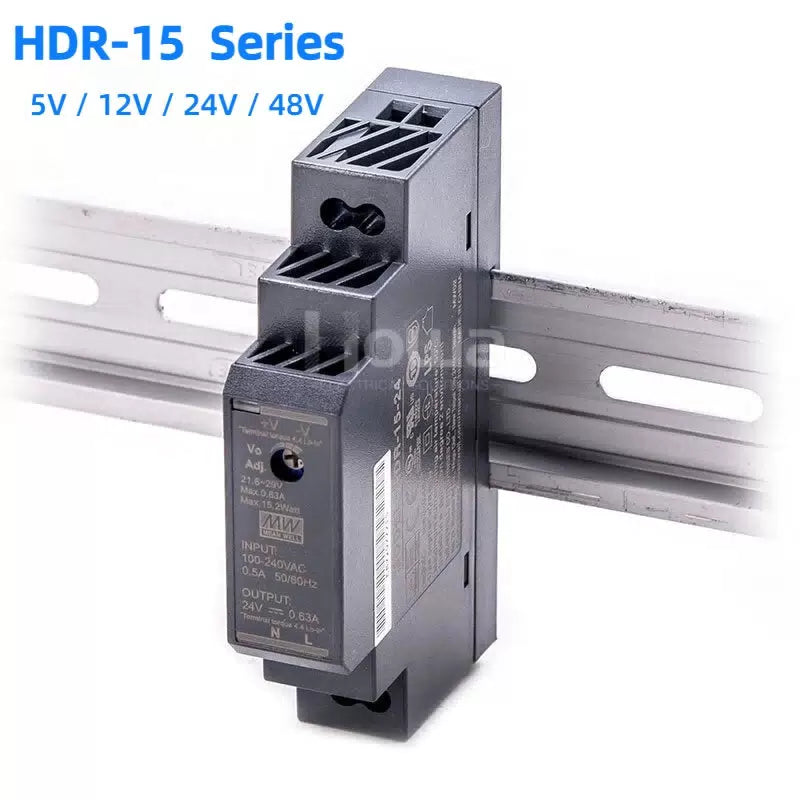 Mean Well HDR-15 Series DIN Rail Power Supply 15W 5V 12V 24V 48V [1]