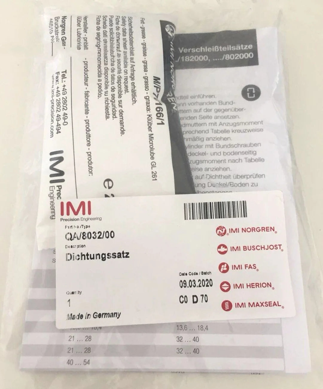 NORGREN Cylinder Service Kit, NEW QA/8032/00 - NORGREN [2]
