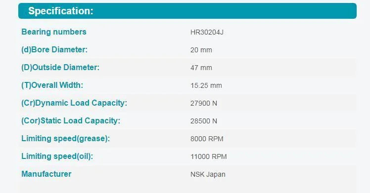 New NSK HR30204J Tapered Roller Bearings – 20x47x15.25mm - NSK [3]