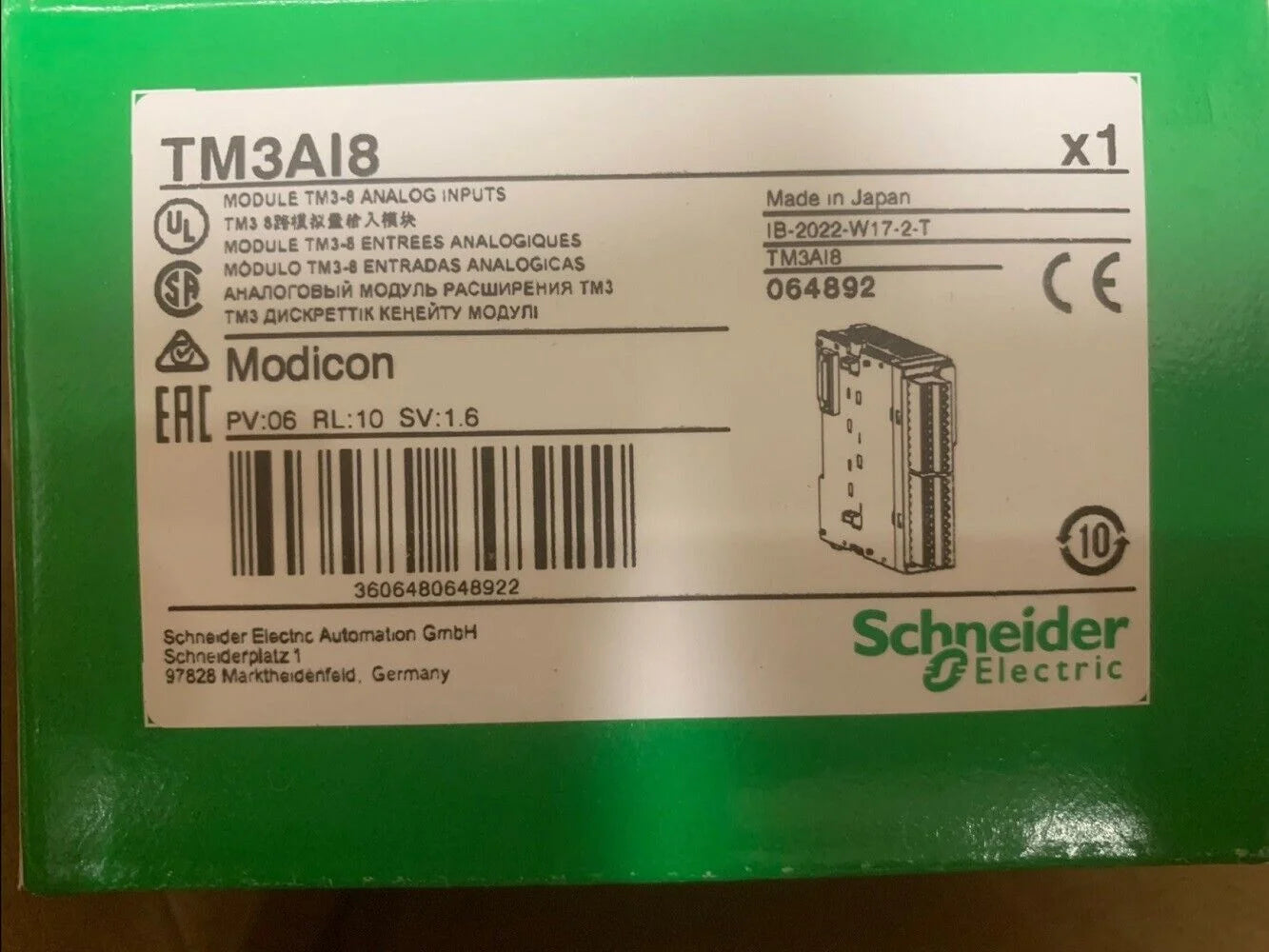 New Schneider TM3AI8 Analog Input Module with 8 I/O Points – Compact Design for Industrial Applications - SCHNEIDER [1]