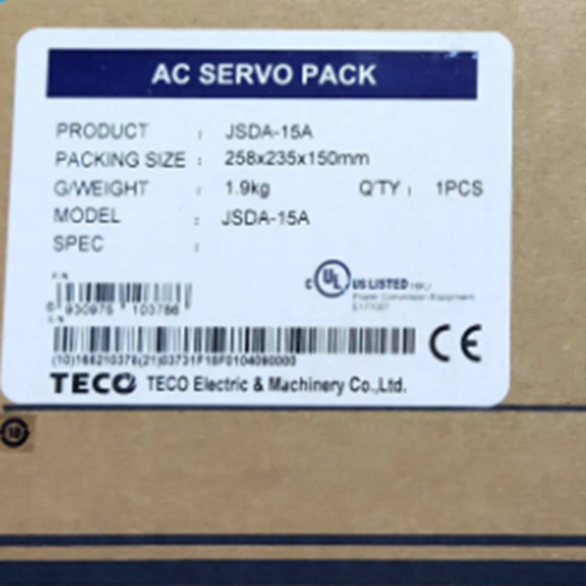 New TECO JSDA-15A Servo Driver: High-Power Control Solution - TECO [1]