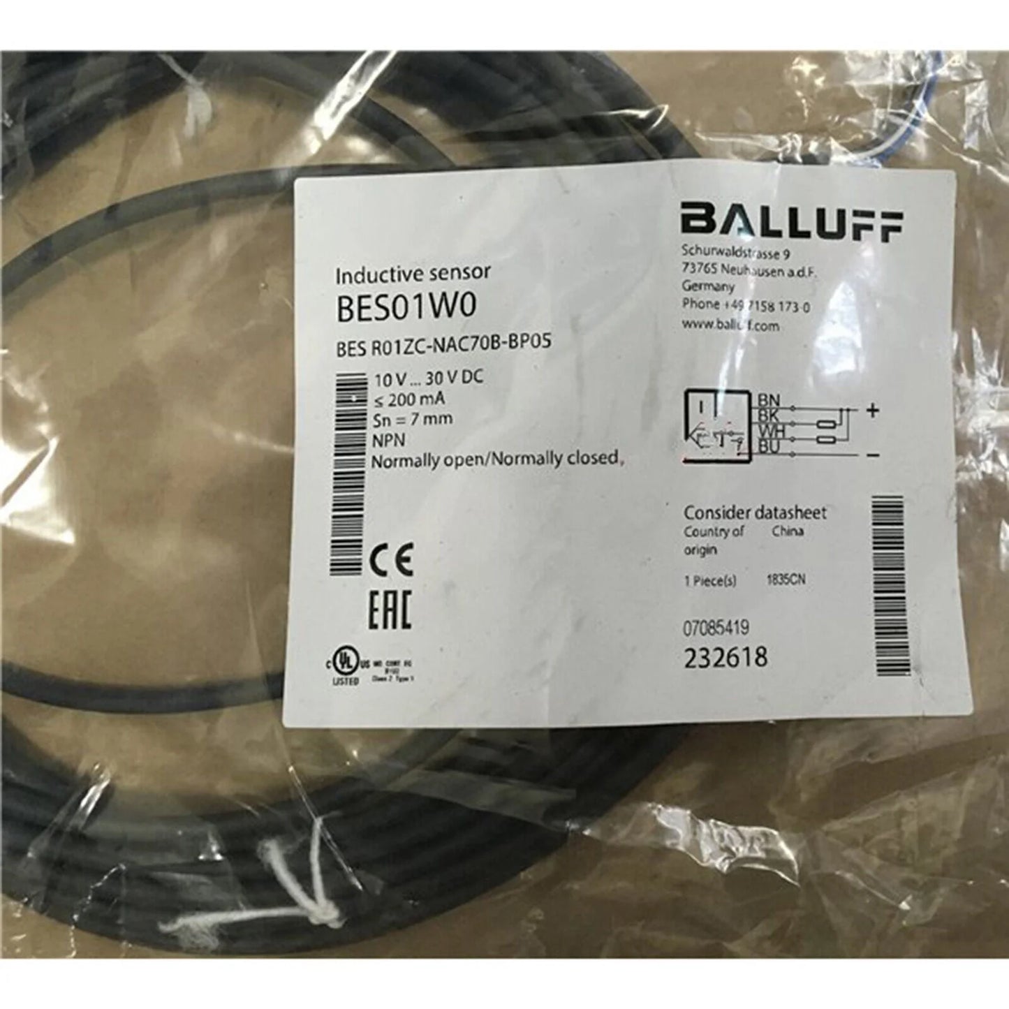 ONE BALLUFF BES R01ZC-NAC70B-BP05 Proximity Sensor - BALLUFF [2]