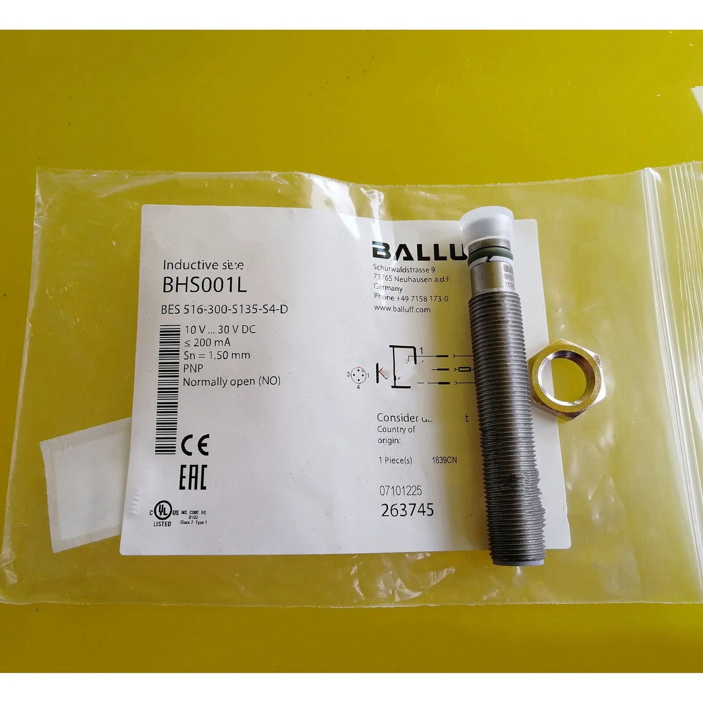 ONE BALLUFF Proximity Sensor BES 516-300-S135-S4-D - BALLUFF [3]