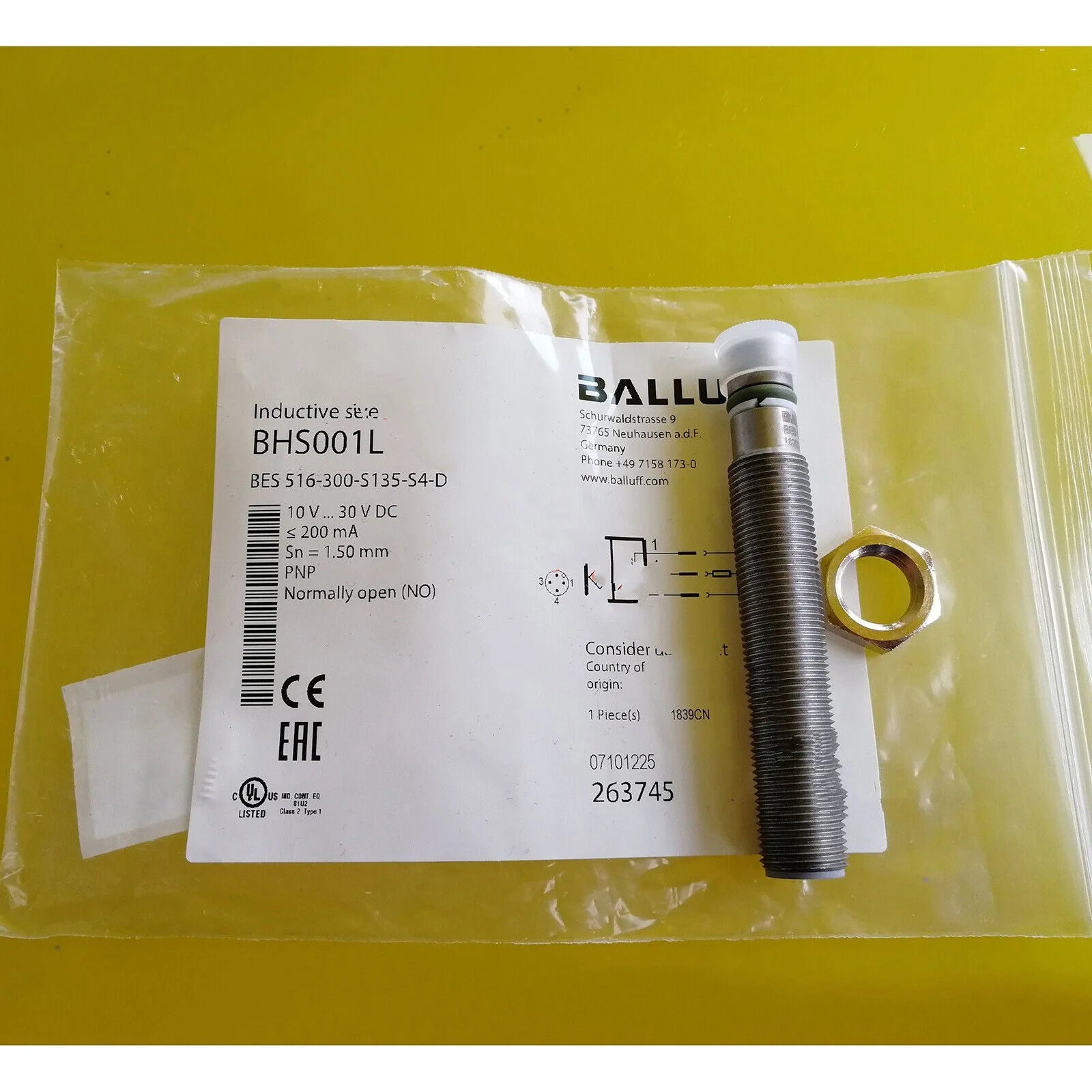 ONE BALLUFF Proximity Sensor BES 516-300-S135-S4-D - BALLUFF [3]