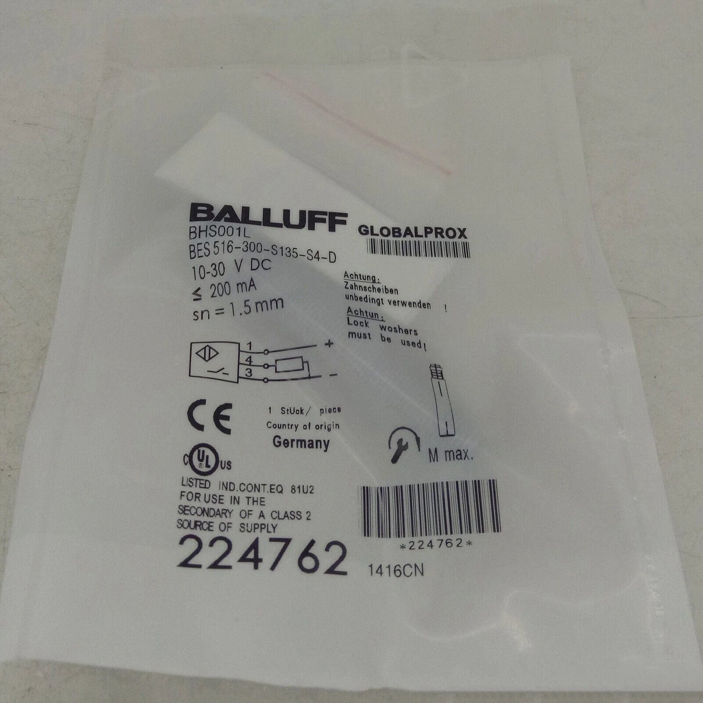 ONE BALLUFF Proximity Sensor BES 516-300-S135-S4-D - BALLUFF [5]